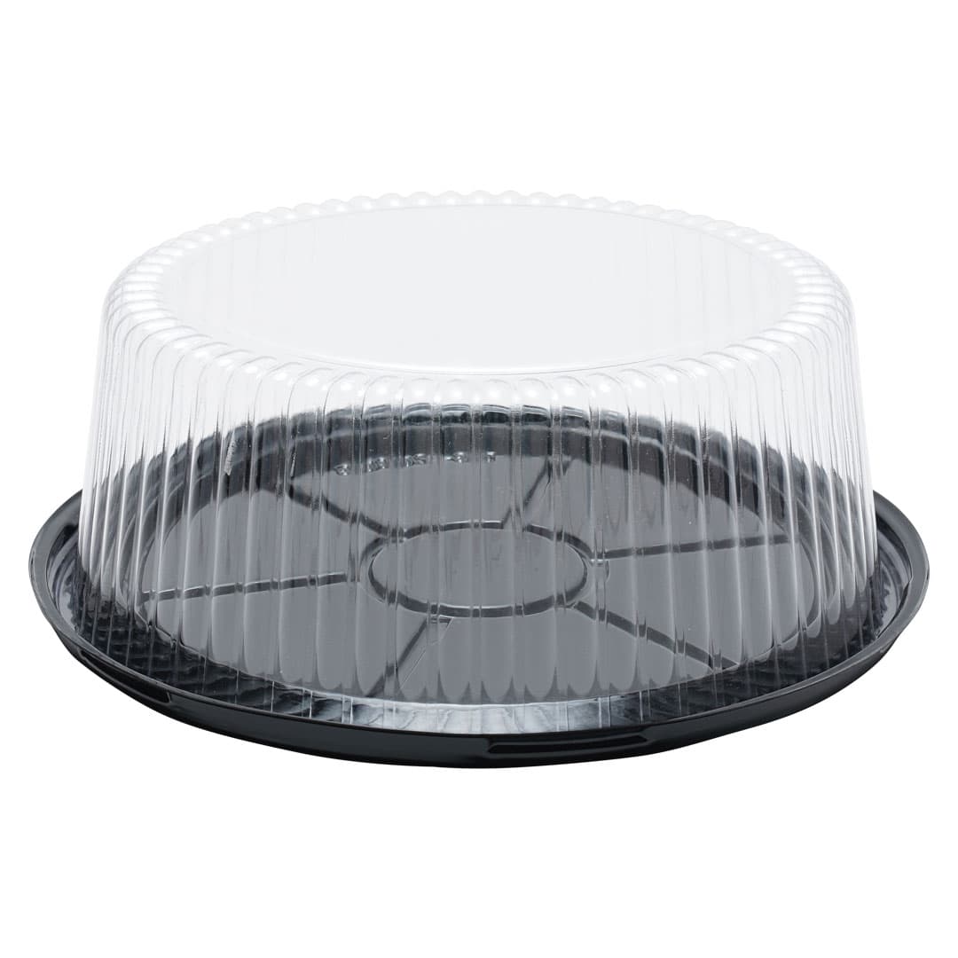 Black Cake Base with Clear Dome Lid
